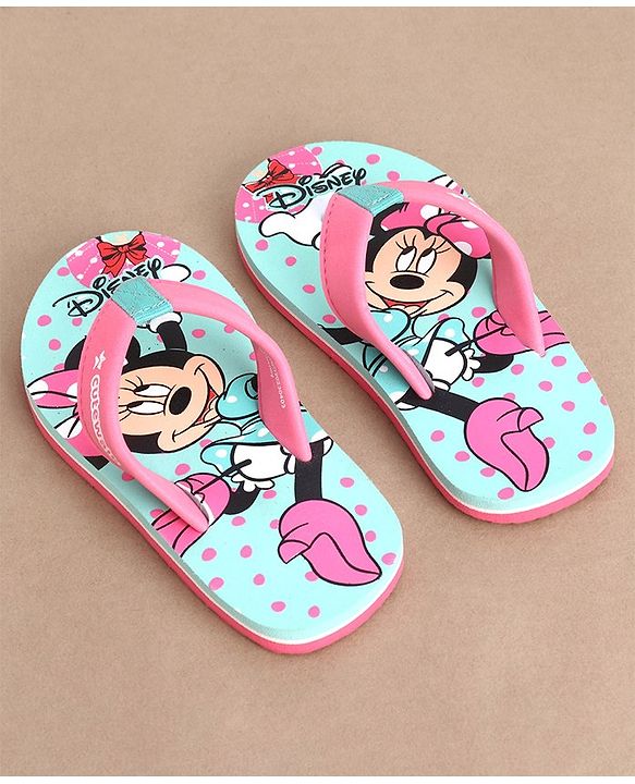 Cute Walk by Babyhug Slip On Flip Flops with Minnie Mouse Print - Pink