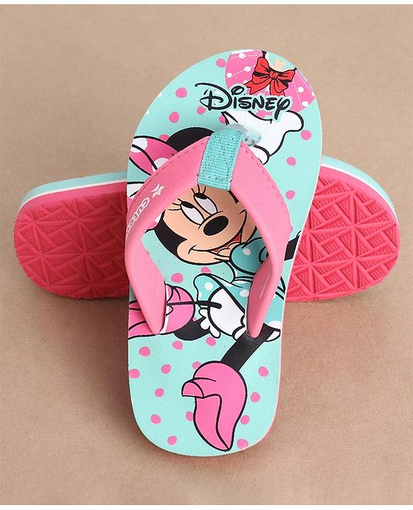 Cute Walk by Babyhug Slip On Flip Flops with Minnie Mouse Print - Pink