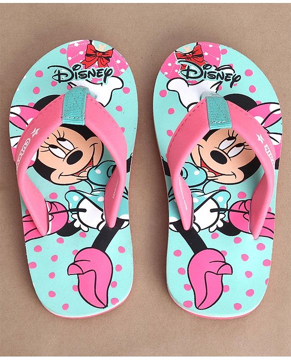 Cute Walk by Babyhug Slip On Flip Flops with Minnie Mouse Print - Pink