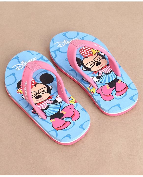 Cute Walk by Babyhug Minnie Mouse Printed Slip On Flip Flops - Blue