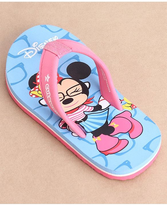 Cute Walk by Babyhug Minnie Mouse Printed Slip On Flip Flops - Blue