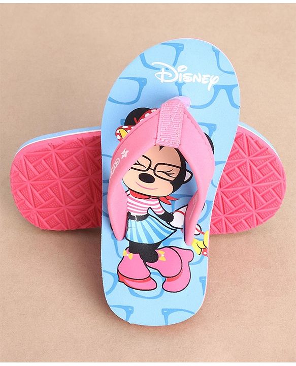 Cute Walk by Babyhug Minnie Mouse Printed Slip On Flip Flops - Blue