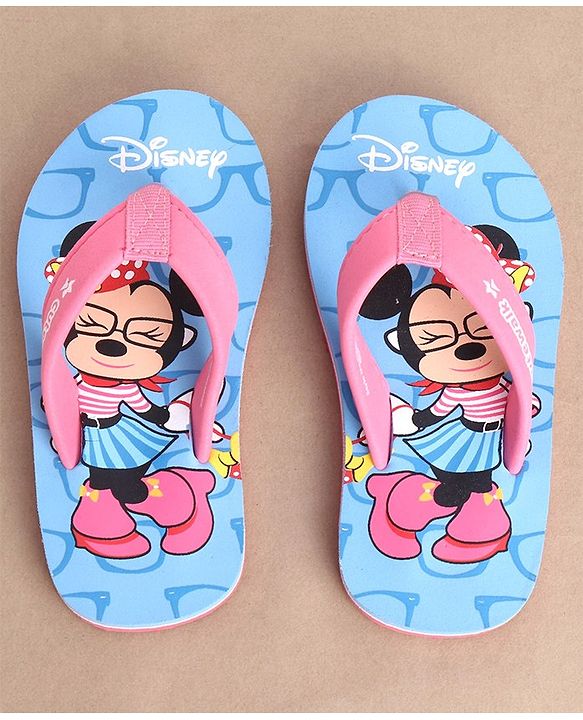 Cute Walk by Babyhug Minnie Mouse Printed Slip On Flip Flops - Blue
