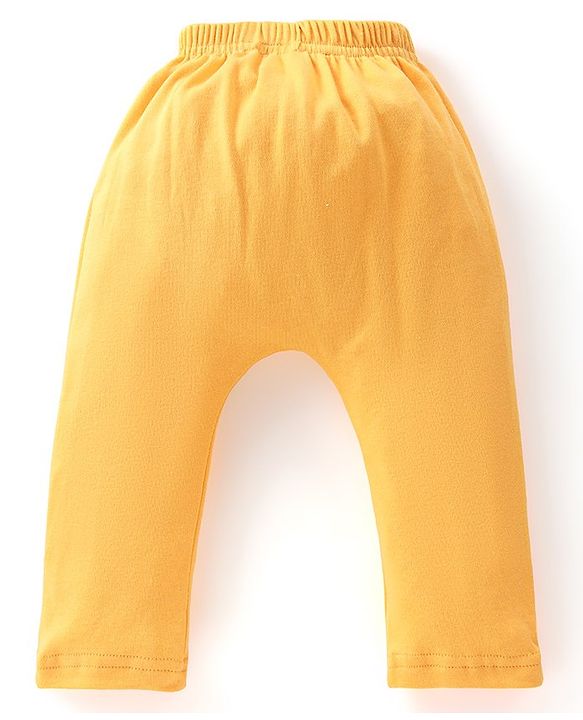 Babyhug Cotton Knee Length Diaper Pants Striped & Wild Animals Printed Pack of 3 - Yellow & Blue