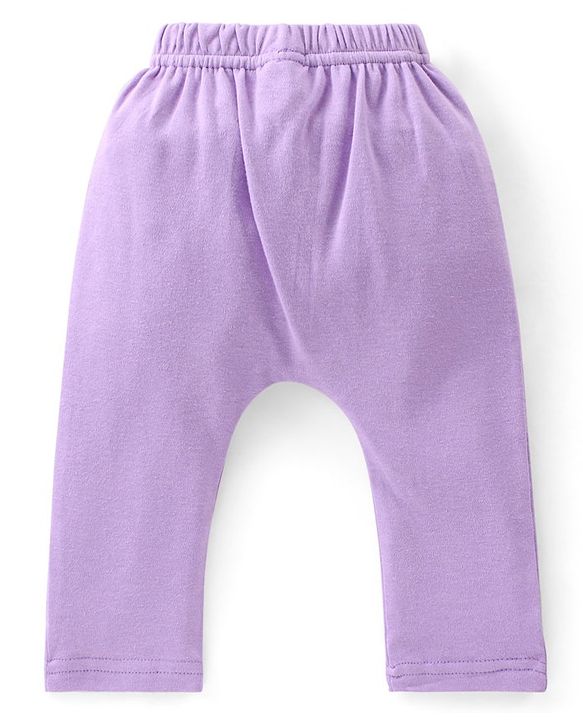 Babyhug Cotton Knee Length Diaper Leggings Floral Print Pack of 3 - Pink & Lilac