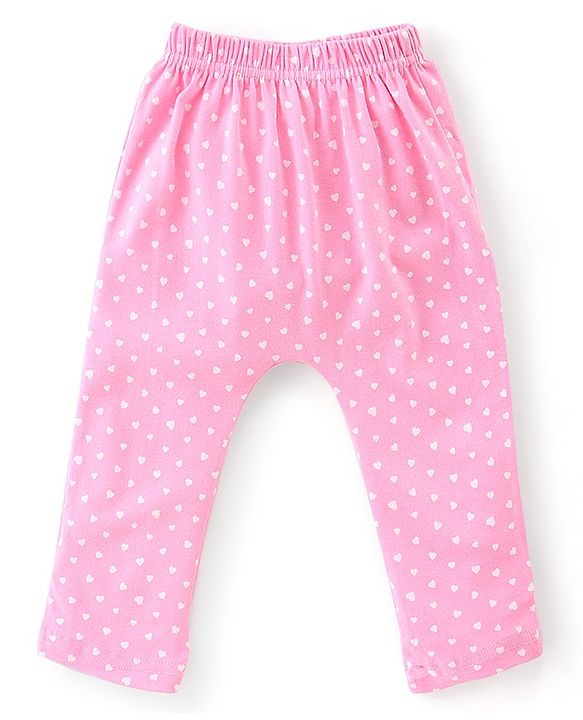 Babyhug Cotton Full Length Diaper Leggings Polka Dots Printed Pack of 3 - Pink & Navy Blue