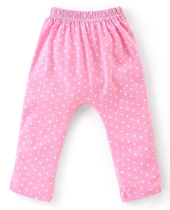 Babyhug Cotton Full Length Diaper Leggings Polka Dots Printed Pack of 3 - Pink & Navy Blue