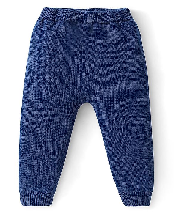 Babyhug Organic Cotton Knit Full Sleeves Baby Sweater Set with Cap & Tractor Design - Blue