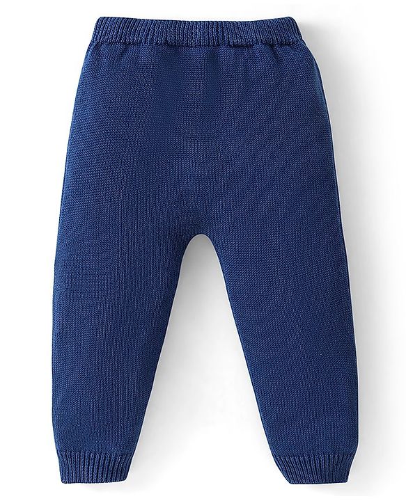 Babyhug Organic Cotton Knit Full Sleeves Baby Sweater Set with Cap & Tractor Design - Blue