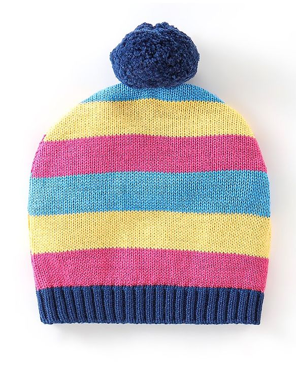 Babyhug Organic Cotton Knit Full Sleeves Baby Sweater Set with Cap & Bird Design - Pink & Blue