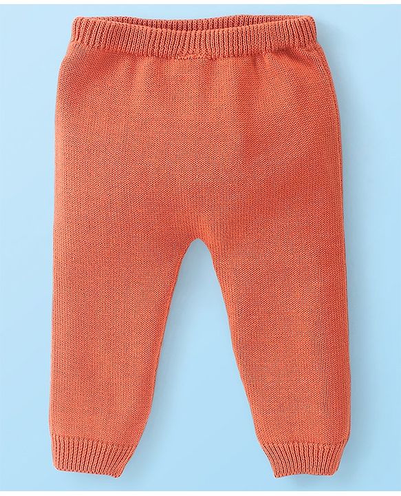 Babyhug Organic Cotton Full Sleeves Sweater Set Striped & Tiger Print - Peach & White