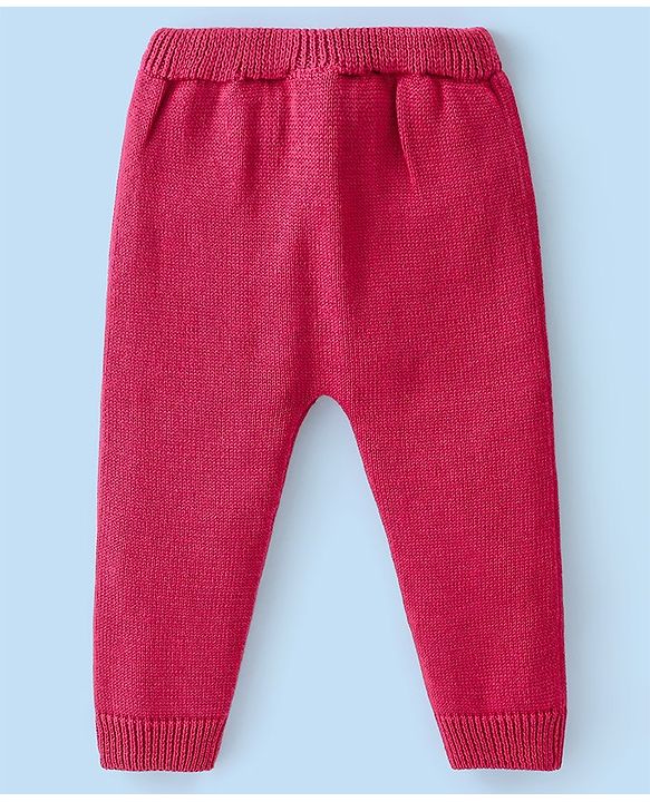 Babyhug Organic Cotton Knit Full Sleeves Sweater Set with Cap Strawberry Design - Pink & White