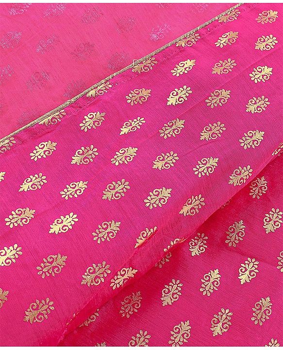 Pine Kids Choli & Lehenga With Full Sleeves Shurg Zari Design - Pink