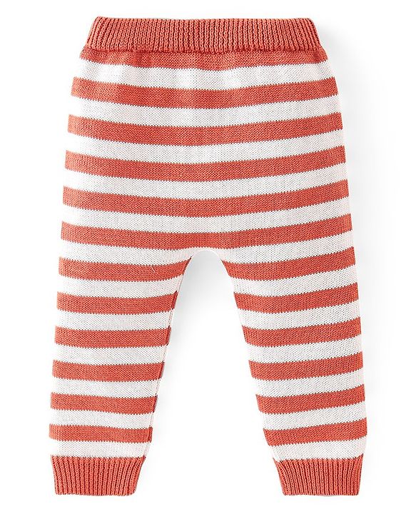 Babyhug Organic Full Sleeves Baby Sweater Set with Bear Design & Cap - Yellow & Red