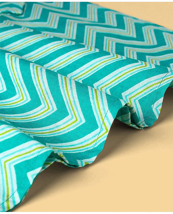 Pine Kids Full Sleeves Chevron Printed Kurta & Pyjama Set - Light Blue