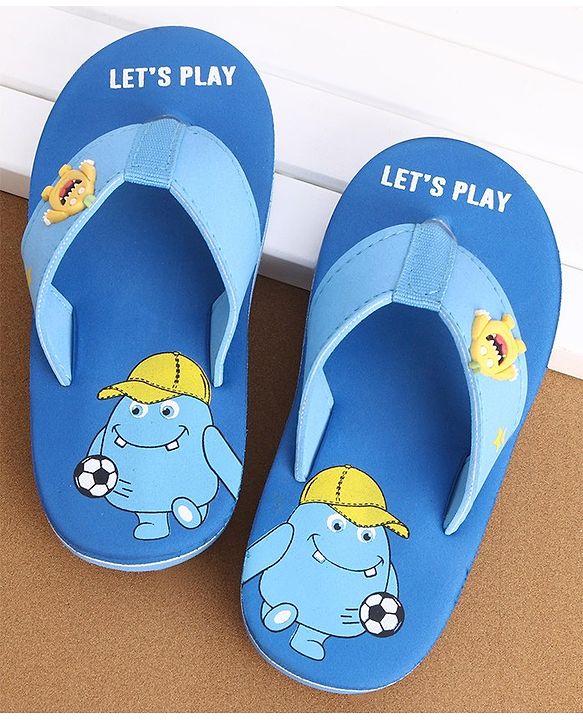 Cute Walk by Babyhug Flip Flops Monster Print - Blue
