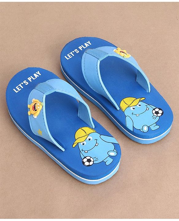 Cute Walk by Babyhug Flip Flops Monster Print - Blue