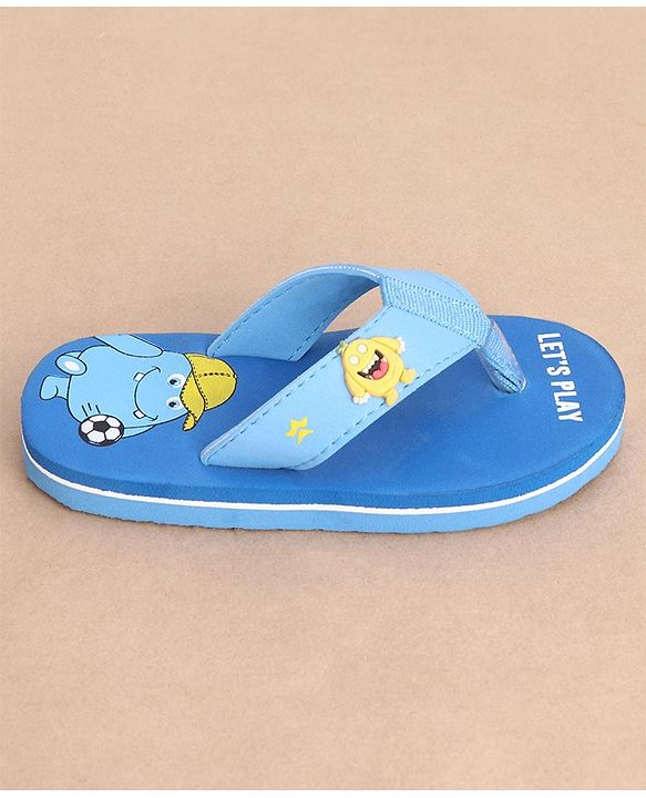Cute Walk by Babyhug Flip Flops Monster Print - Blue
