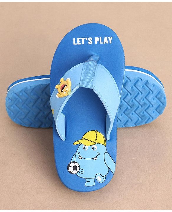 Cute Walk by Babyhug Flip Flops Monster Print - Blue