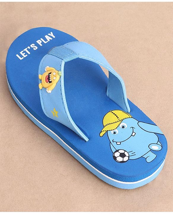 Cute Walk by Babyhug Flip Flops Monster Print - Blue