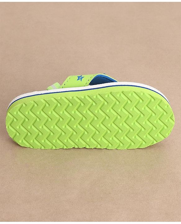 Cute Walk by Babyhug Monster Printed Flip Flops with Back Strap - Green