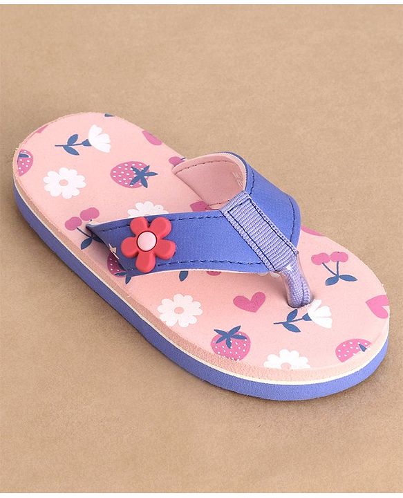Cute Walk by Babyhug Slip On Style Flip Flops Floral Graphics and Applique - Light Pink