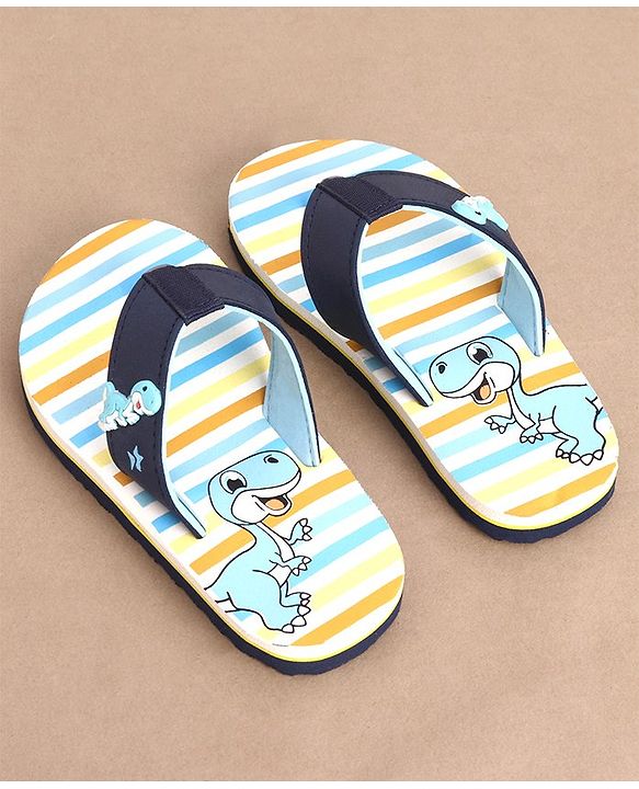 Cute Walk by Babyhug Slip On Flip Flops Dino Print - Blue