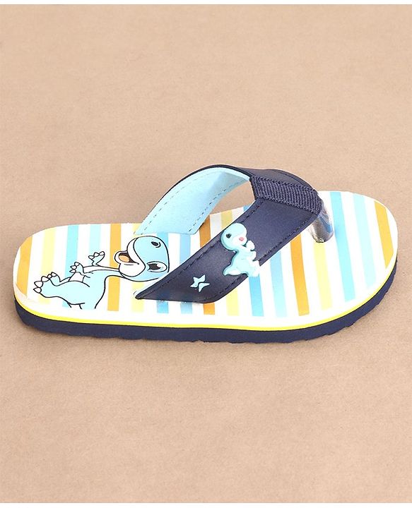 Cute Walk by Babyhug Slip On Flip Flops Dino Print - Blue