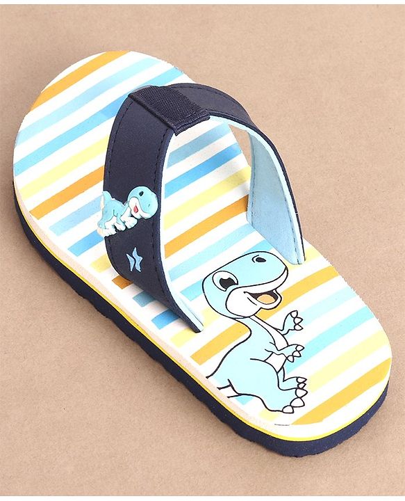 Cute Walk by Babyhug Slip On Flip Flops Dino Print - Blue