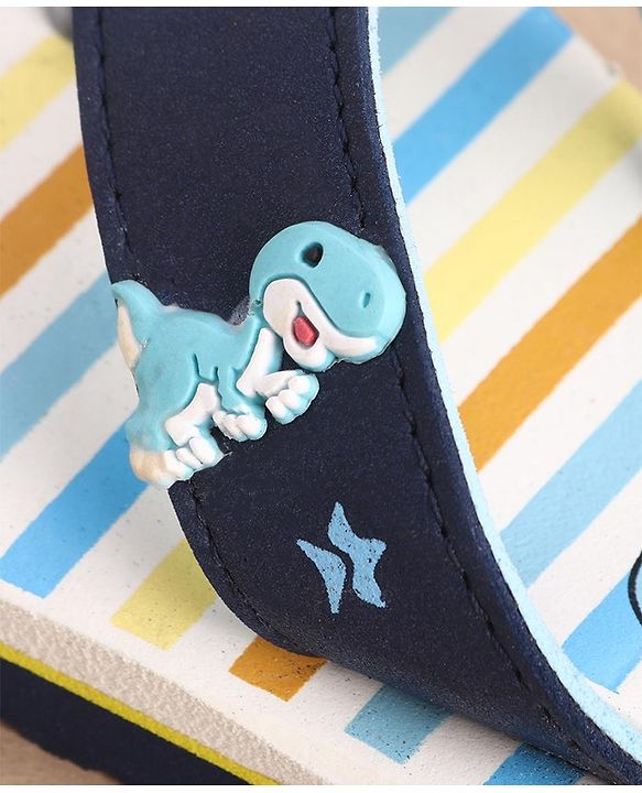 Cute Walk by Babyhug Slip On Flip Flops Dino Print - Blue