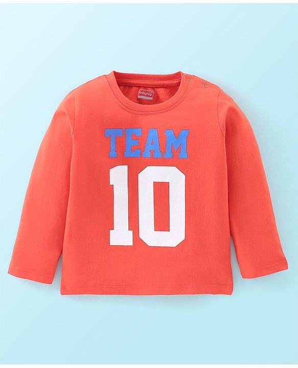 Babyhug 100% Cotton Jersey Knitted Full Sleeves T-Shirts Text Print Pack of 5 - Multicolour