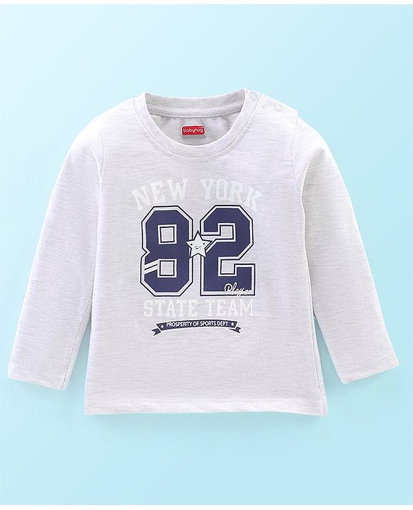 Babyhug 100% Cotton Jersey Knitted Full Sleeves T-Shirts Text Print Pack of 5 - Multicolour
