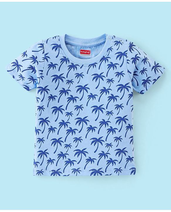 Babyhug 100% Cotton Jersey Knit Half Sleeves T-Shirts Beach Print Pack of 7 - Multicolour