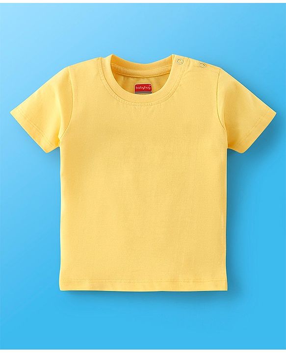 Babyhug 100% Cotton Half Sleeves T-Shirt Striped & Print Pack Of 7 - Blue Yellow & Green