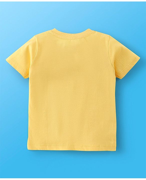 Babyhug 100% Cotton Half Sleeves T-Shirt Striped & Print Pack Of 7 - Blue Yellow & Green