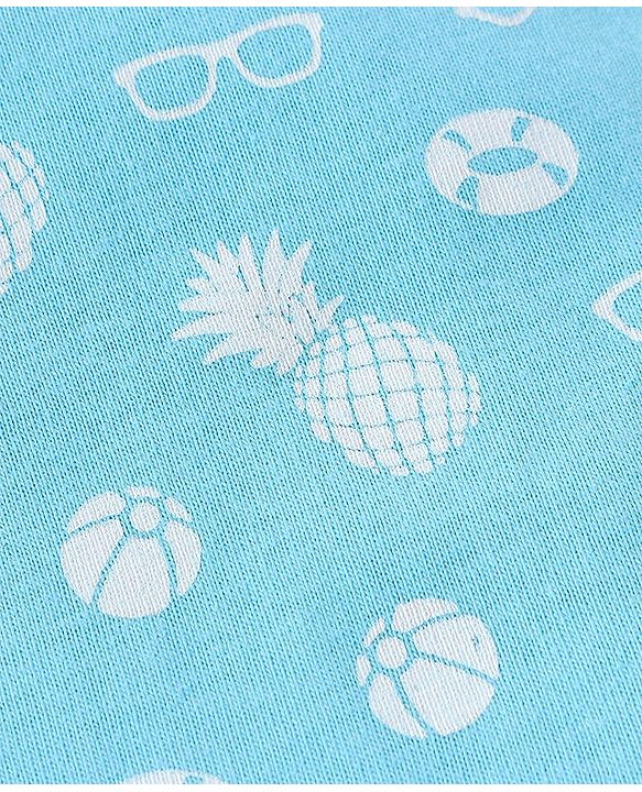 Babyhug 100% Cotton Half Sleeves T-Shirt Striped & Print Pack Of 7 - Blue Yellow & Green