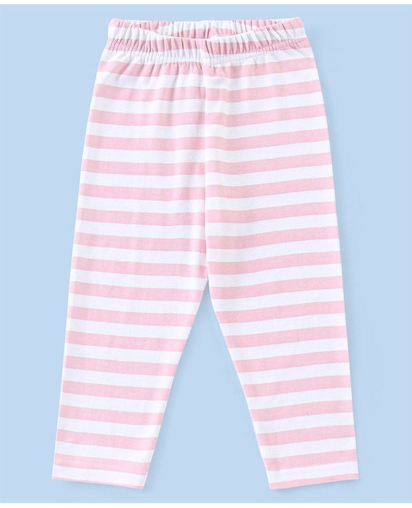 Babyhug Cotton Interlock Full Sleeves Night Suit with Kitty Print - Pink