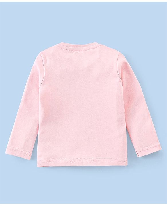 Babyhug Cotton Interlock Full Sleeves Night Suit with Kitty Print - Pink