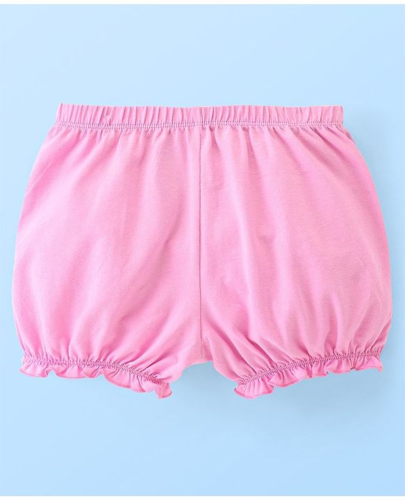 Pine Kids Cotton Anti Bacterial  Bloomers Solid & Stripes Pack Of 3 - Pink