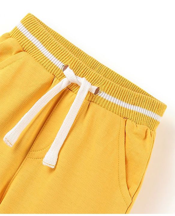 Babyhug Cotton Looper Knit Full Length Solid Color Lounge Pant - Yellow