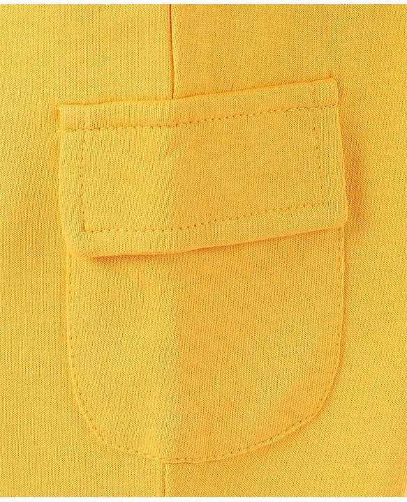 Babyhug Cotton Looper Knit Full Length Solid Color Lounge Pant - Yellow