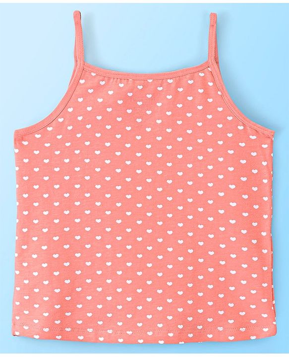Pine Kids Cotton Sleeveless Antimicrobial Slips Stripes & Dot Print Pack Of 3 - Pink & Red