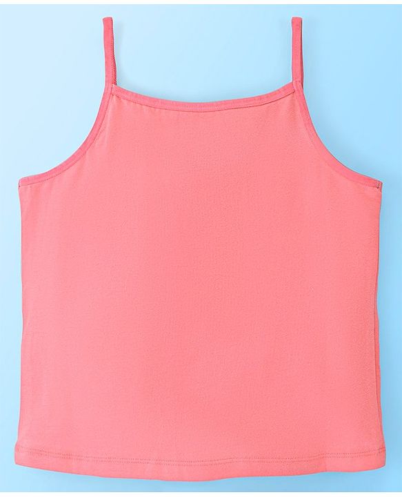 Pine Kids Cotton Sleeveless Antimicrobial Slips Solid & Stripes Pack Of 3 - Pink
