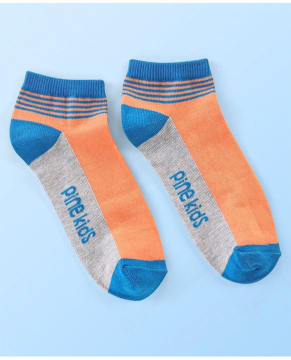 Pine Kids Ankle Length Socks Logo Print Pack Of 3 (Colour May Vary)