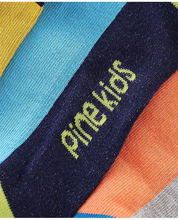 Pine Kids Ankle Length Socks Logo Print Pack Of 3 (Colour May Vary)