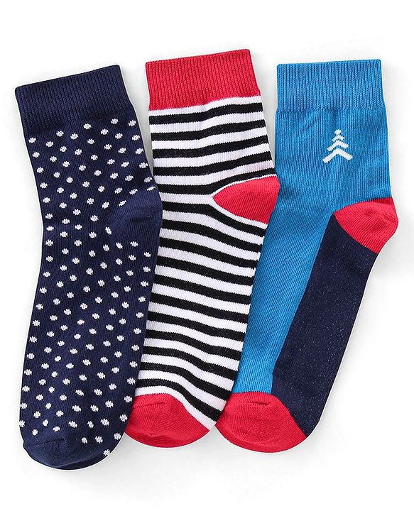 Pine Kids Ankle Length Socks Logo Print Pack Of 3 (Colour May Vary)