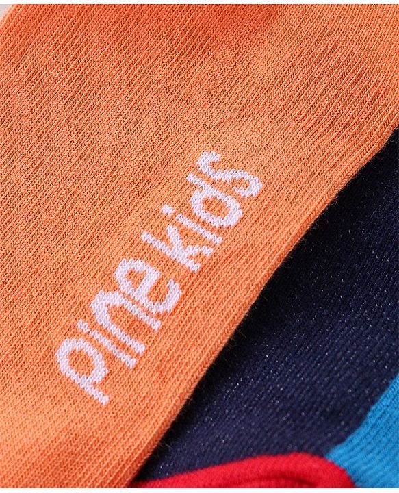 Pine Kids Ankle Length Socks Logo Print Pack Of 3 (Colour May Vary)