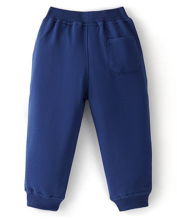 Babyhug Cotton Looper Knit Full Length Lounge Pant Explore Print - Blue