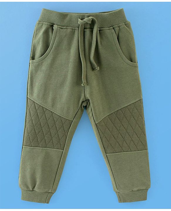 Babyhug 100% Cotton Jersey Full Sleeves T-Shirt & Lounge Pants Set Jungle Print - Olive Green