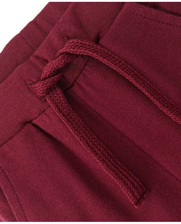 Babyhug Cotton Looper Knit Full Length Lounge Pants Text Print - Maroon